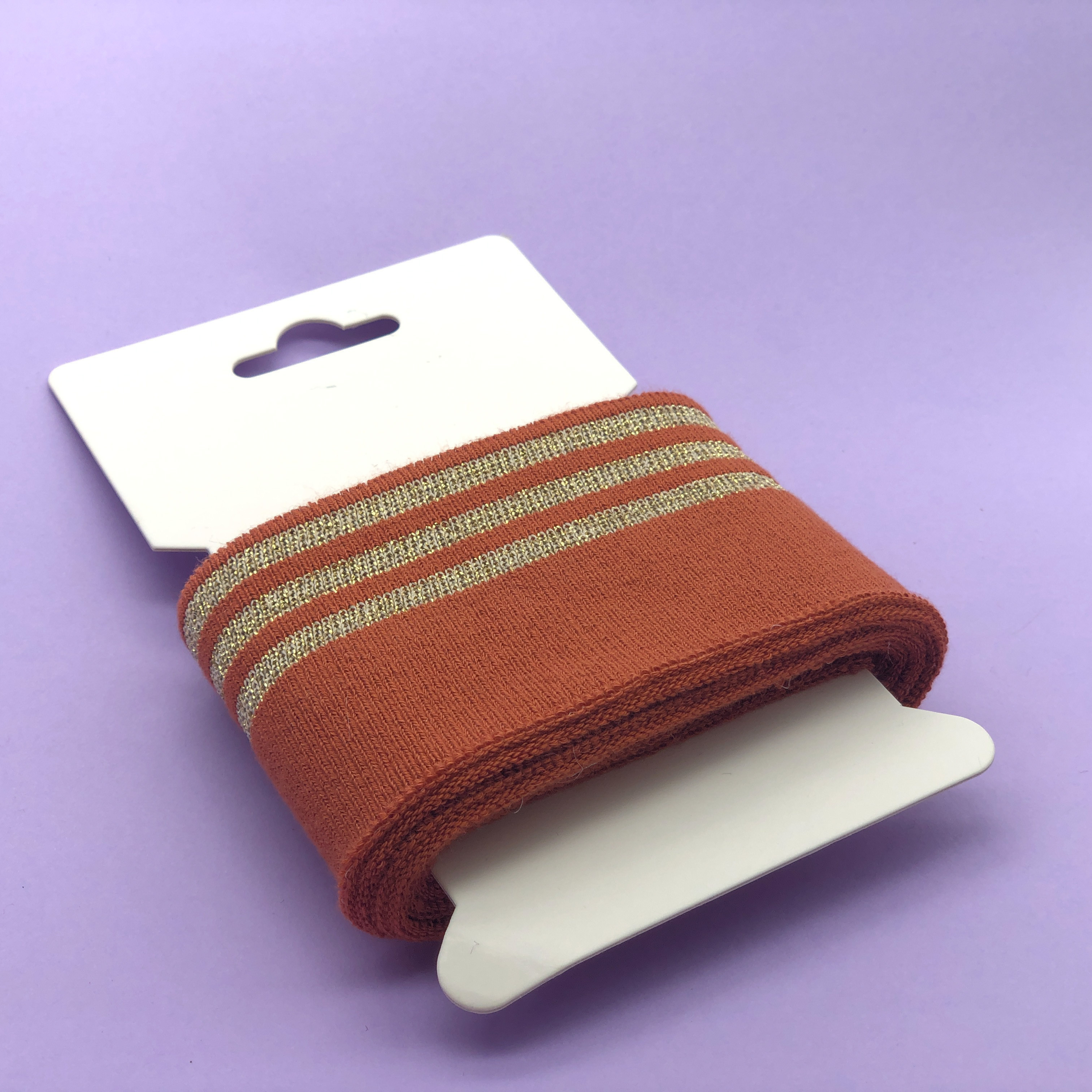 Cinnamon Gold Lurex Ribbing Tape - Maison Klem